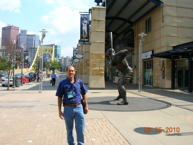 Richard outside PNC Park with Willie Stargell